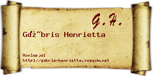 Gábris Henrietta névjegykártya