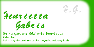 henrietta gabris business card